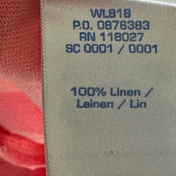 Women's Boden Striped Linen Top 3/4 Length Sleeves, Red Orange Size 6 - Picture 4 of 5